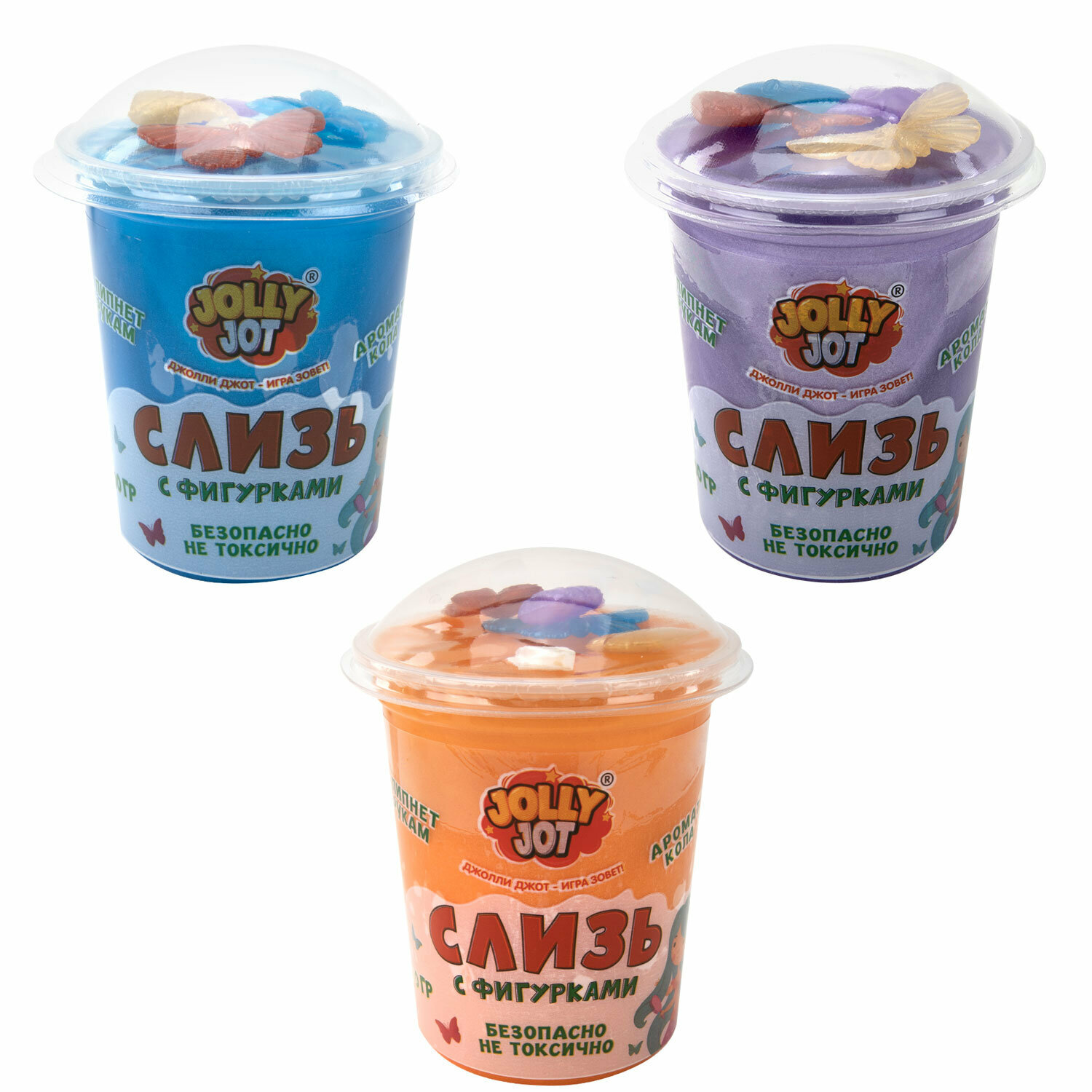 Набор слаймов JOLLY JOT слизь с фигурками, русалочки, 200 г, 3 шт 666667