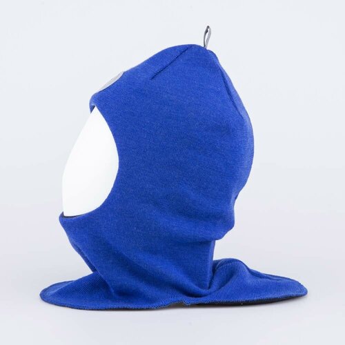 Шапка-шлем КОТОФЕЙ зимняя, размер 52 (5-6 лет), белый, синий