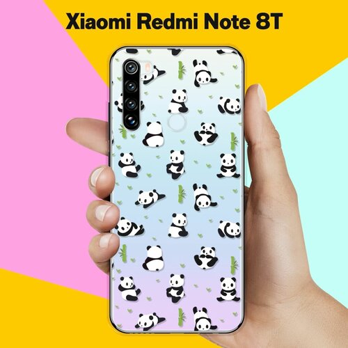 Силиконовый чехол Панды на Xiaomi Redmi Note 8T силиконовый чехол такса love на xiaomi redmi note 8t