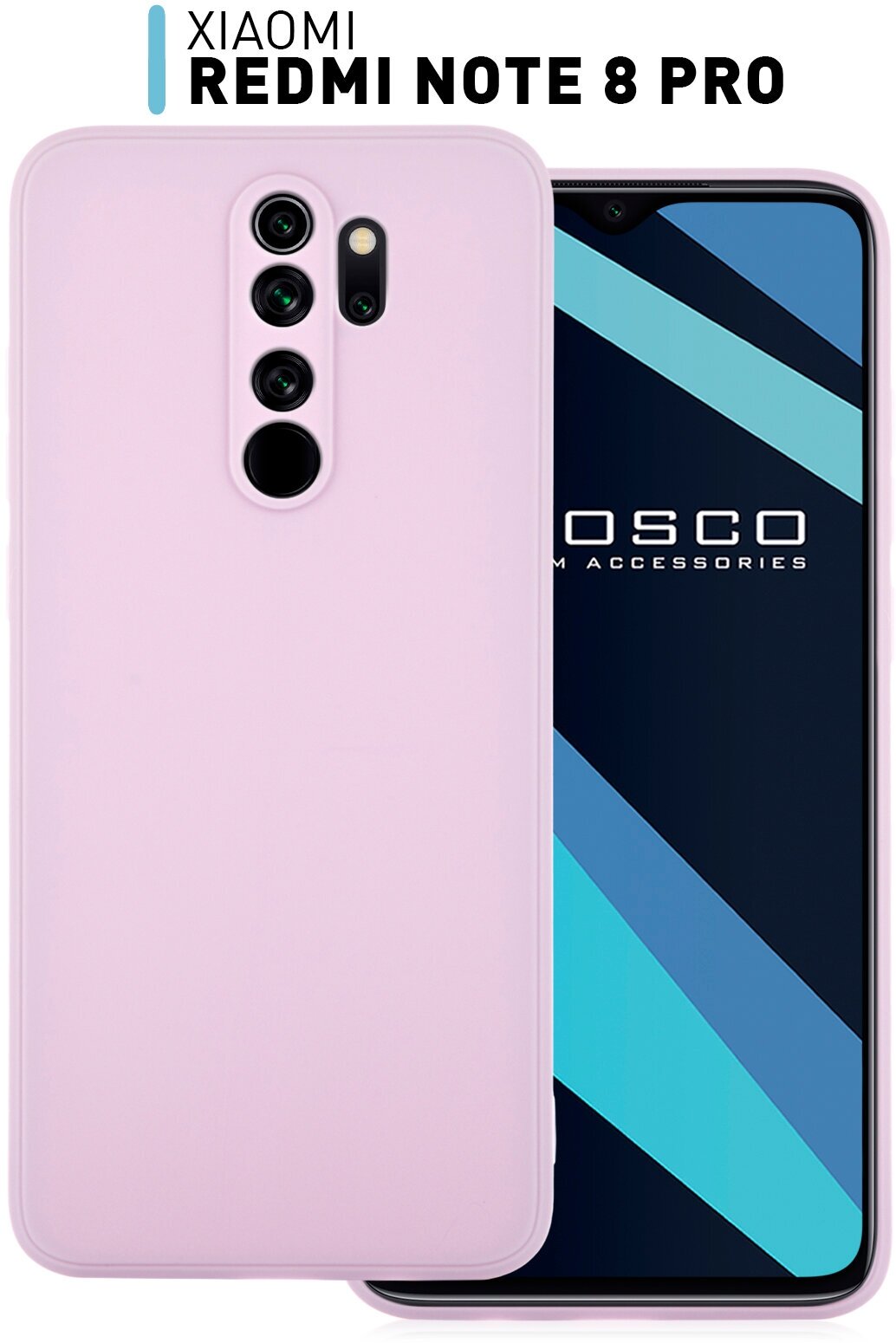 Чехол-накладка ROSCO для Xiaomi Redmi Note 8 Pro (Сяоми Редми Ноут 8 Про, Ксиаоми Нот 8 Про), тонкая с матовым покрытием и защитой модуля камер черная