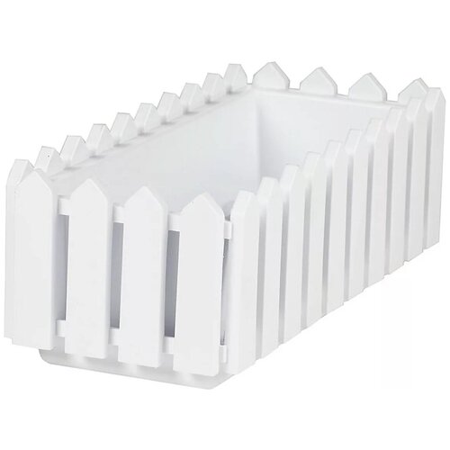 фото Балконный ящик элластик-пласт "лардо", с поддоном, эп 012870, белый, 47 х 19,2 х 16 см