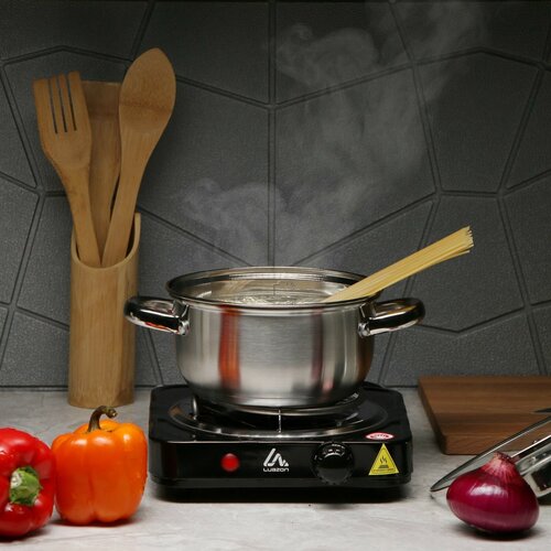 Плитка электрическая Luazon LHP-001 1 конфорка 1000 Вт нагреватель спираль черная 1шт 95600₽