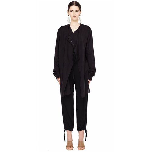 фото Yohji yamamoto удлиненная рубашка из хлопка и купро 2