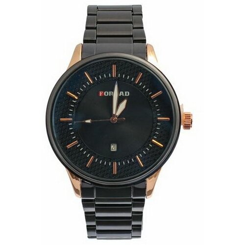 фото Наручные часы сима-ленд часы наручные мужские forrad, d=5 см металлический ремешок, с календарём, черный