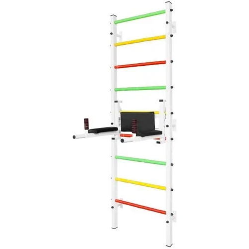 Шведская стенка с брусьями, тренажером для пресса и упорами под штангу Arizona97 Белая шведская стенка враспор с рукоходом брусьями и упорами под штангу аризона 82 белая