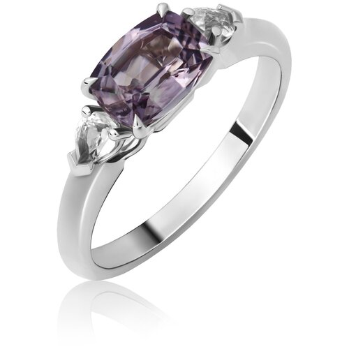 Кольцо e&e Jewellery, шпинель, размер 17, серебряный кольцо с шпинелью и белыми сапфирами