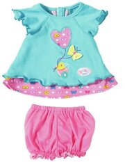 Zapf Creation Набор одежды для куклы Baby Born 43 см: Голубая туника с шортами, 2 предмета 823552