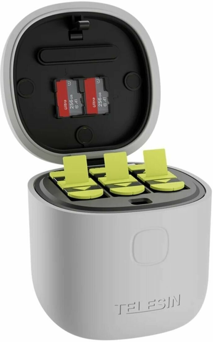 Набор зарядное устройство Telesin Allin Box с функцией быстрой зарядки на 3 слота и 3 аккумулятора GoPro Hero 11/10/9