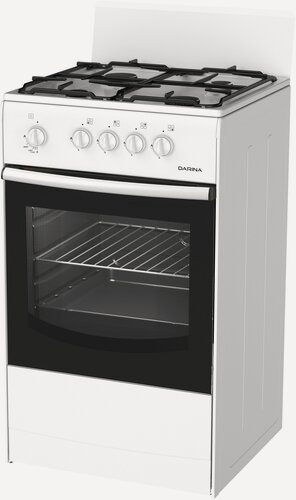 Изображение товара Газовая плита DARINA S GM 441 001 W, белая, 4 конфорки, газ-контроль духовки