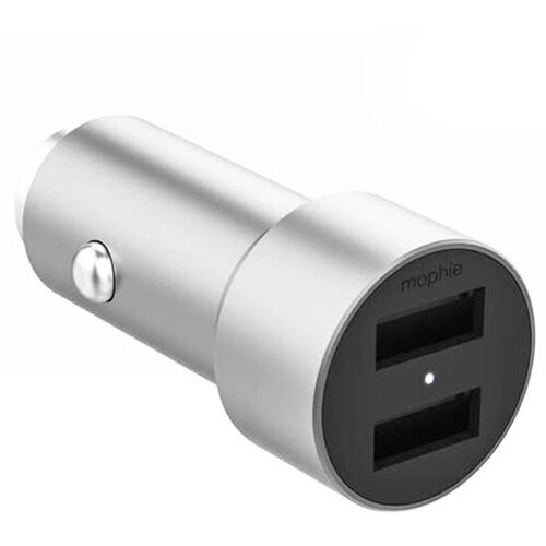 Автомобильное зарядное устройство Mophie Dual USB A Car Charger 12 Вт серое автомобильное зарядное устройство cellularline usb car charger dual черный