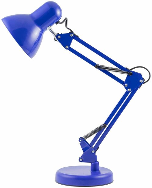 Настольный светильник-лампа на основании / Регулировка высоты, наклона и поворота плафона / 1хЕ27, 60Вт, 230В/50Гц, 350х155х550мм, темно-синий,