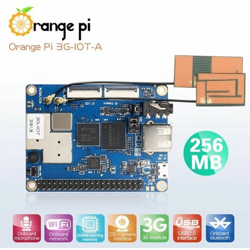 набор комплект orange pi zero 512mb h3 корпус блок питания карта памяти микрокомпьютер орандж пай Orange Pi 3G-IOT-A (256mb 512mb) / микрокомпьютер орандж пай