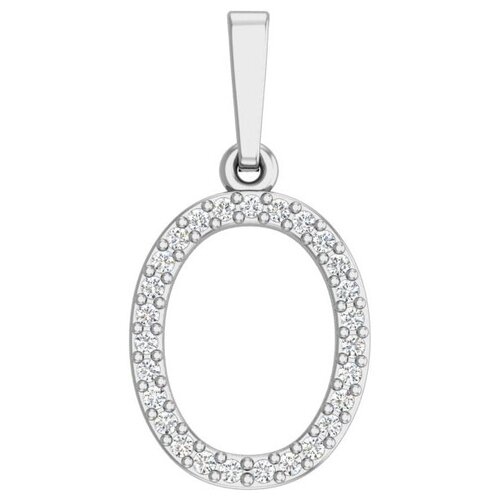 фото Pokrovsky серебряная подвеска буква "о" с бесцветными фианитами 0400532-00775