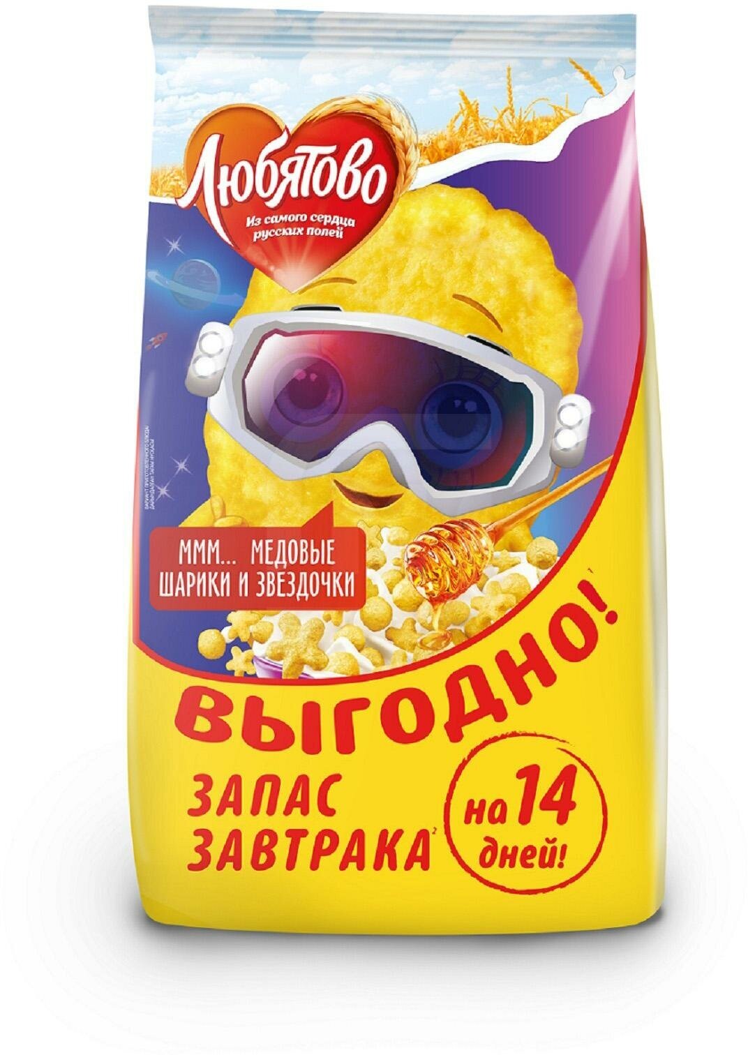 Сухой завтрак Любятово Медовые шарики и звездочки 420г Келлогг Рус - фото №10