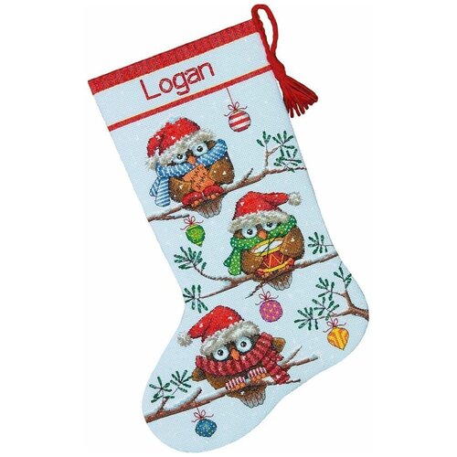 Dimensions набор для вышивания Holiday Hooties Stocking, 70-08951, разноцветный, 40.6 х 40.6 см набор для вышивания dimensions сапожок пушистый пингвин 41 см