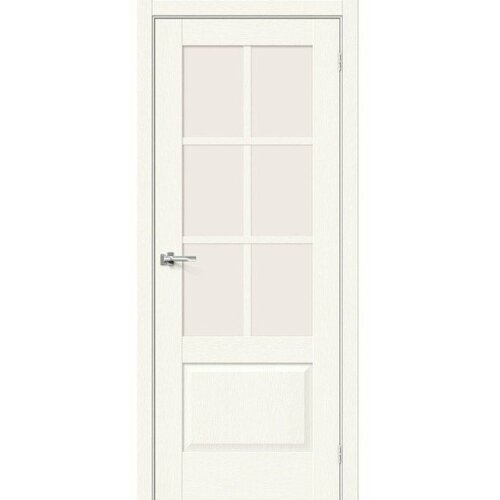 Межкомнатная дверь эко шпон prima Прима-13.0.1 остекленная White Wood mr.wood