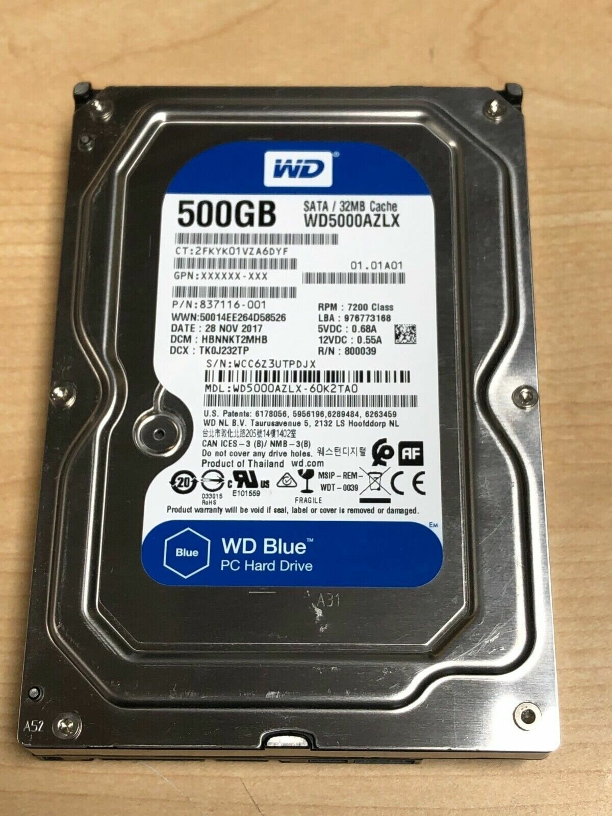 жесткий диск HDD 500ГБ, Western Digital , WD5000AZLX - фото №9