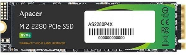 Твердотельный накопитель SSD M.2 1 Tb Apacer AS2280P4 Read 2100Mb/s Write 1700Mb/s 3D NAND AP1TBAS2280P4X-1