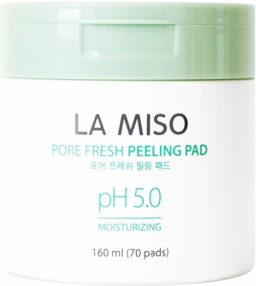 La Miso Отшелушивающие пилинг салфетки для лица рH 5.0 Pore Fresh Peeling Pad. Объем: 70 шт