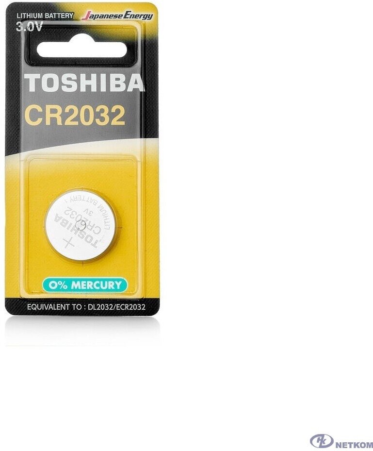 Батарейка литиевая Toshiba CR2032 Lithium BL1, 1 шт