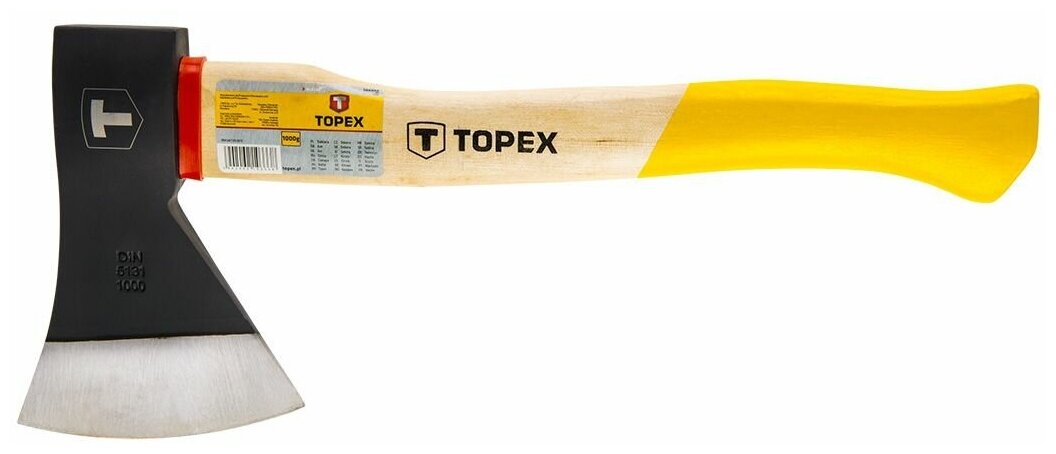 Топор TOPEX с деревянной рукояткой, 1000 г 05A140