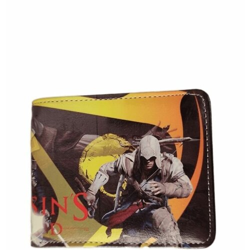 Бумажник , фактура тиснение, желтый, черный рюкзак ассасин assassins creed оранжевый 7