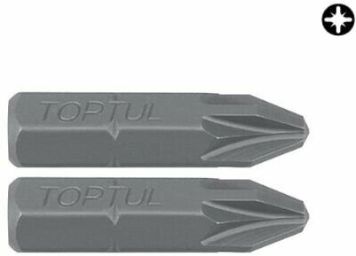 фото Биты для шуруповерта 5/16" L30мм PZ1 профессиональные FSCA1001 TOPTUL (2 штуки)