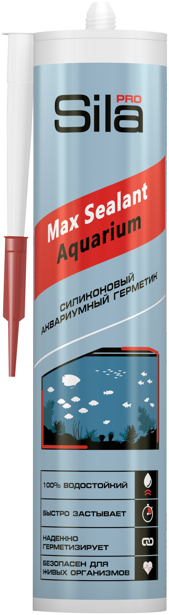 Sila PRO Max Sealant, AQ, силиконовый аквариумный герметик, черный, 280 мл - фотография № 1