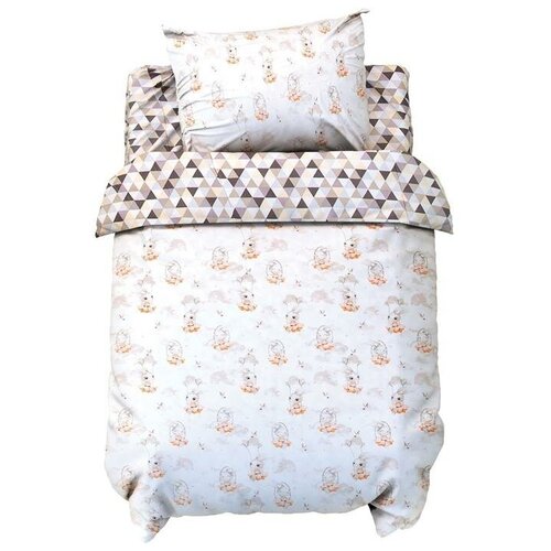 фото Постельное белье беби lovelife «милые зайки» 112*147 см, 60*120+20 см, 40*60 см yandex market