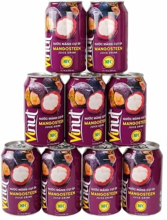 Напиток ВиНут с соком Мангустин Mangosteen fruit juice drink, 330мл х 9 шт. VINUT Вьетнам - фотография № 1