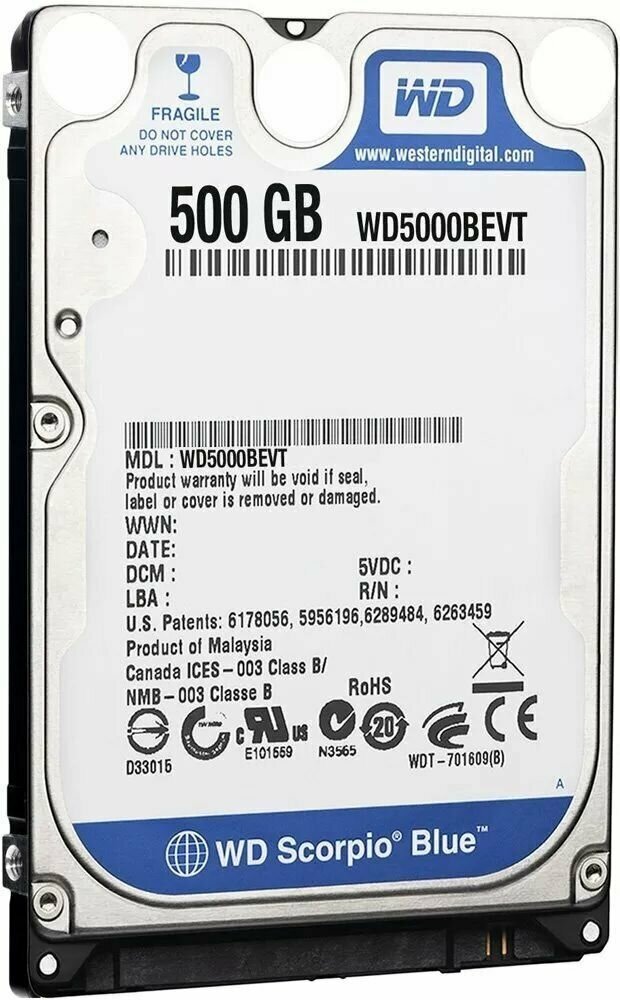 Внутренний жесткий диск Western Digital WD5000BEVT 500 Гб