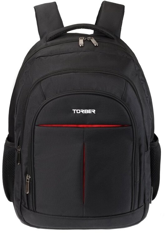Рюкзак Torber с отделением для ноутбука 15", чёрный, полиэстер, 46 х 32 x 13 см