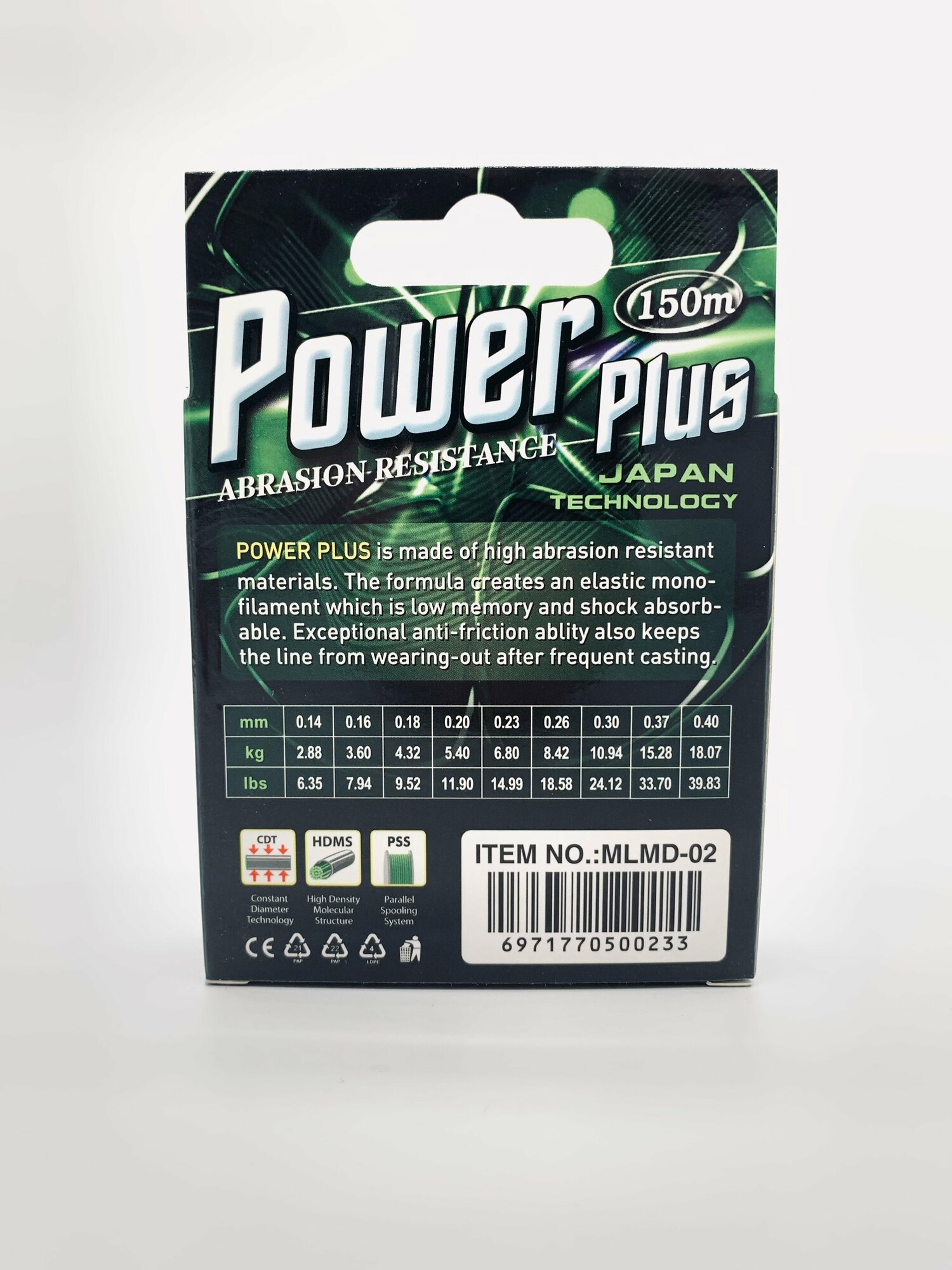 Леска Kaida POWER PLUS 150м Dark Green 0.40мм 18.07кг 39.83Lb