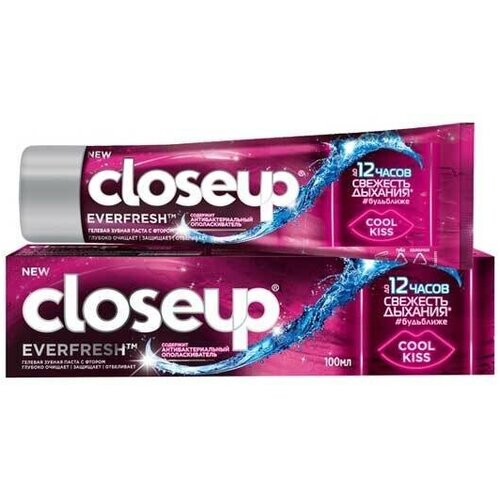Зубная паста CloseUp Evefresh Cool Kiss с антибактериальным ополаскивателем, 100 мл, 3 шт