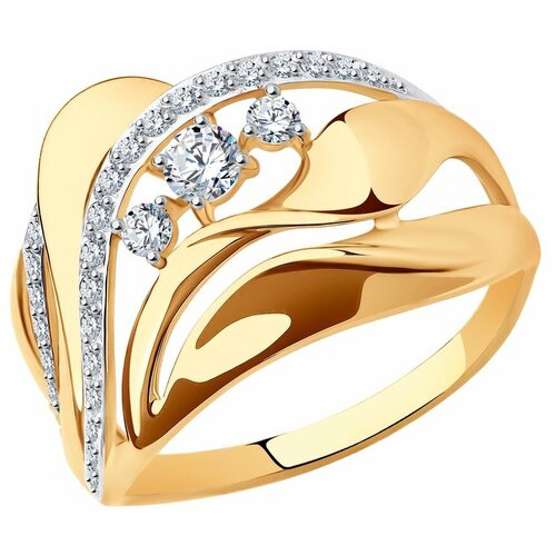 фото Кольцо из золота с фианитами 017501 sokolov