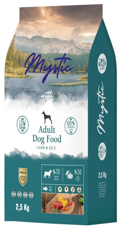 Mystic Adult Dog Food Lamb & Rice сухой корм для собак с ягненком и рисом - 2,5 кг