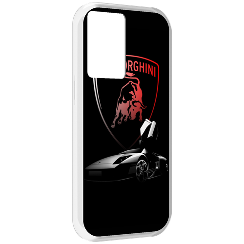 Чехол MyPads Ламборгини-black мужской для OnePlus Nord N20 SE задняя-панель-накладка-бампер