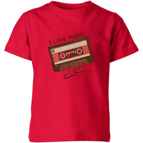 Футболка Us Basic, размер 4, красный мужская футболка i love music m красный