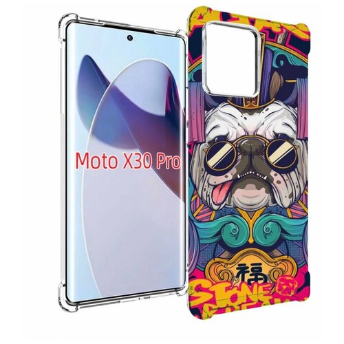 Чехол MyPads мопс агро яркая для Motorola Moto X30 Pro задняя-панель-накладка-бампер