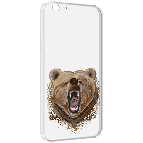 Чехол MyPads пиксельный медведь для Oppo A77 / F3 (2017 год) задняя-панель-накладка-бампер