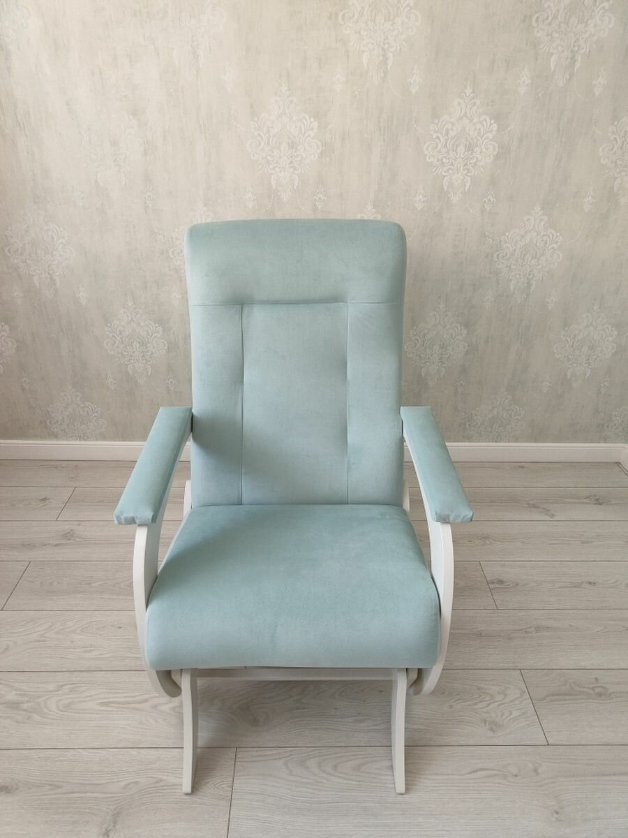 Кресло качалка маятник Гранд, цвет мятный/молочный - фотография № 4