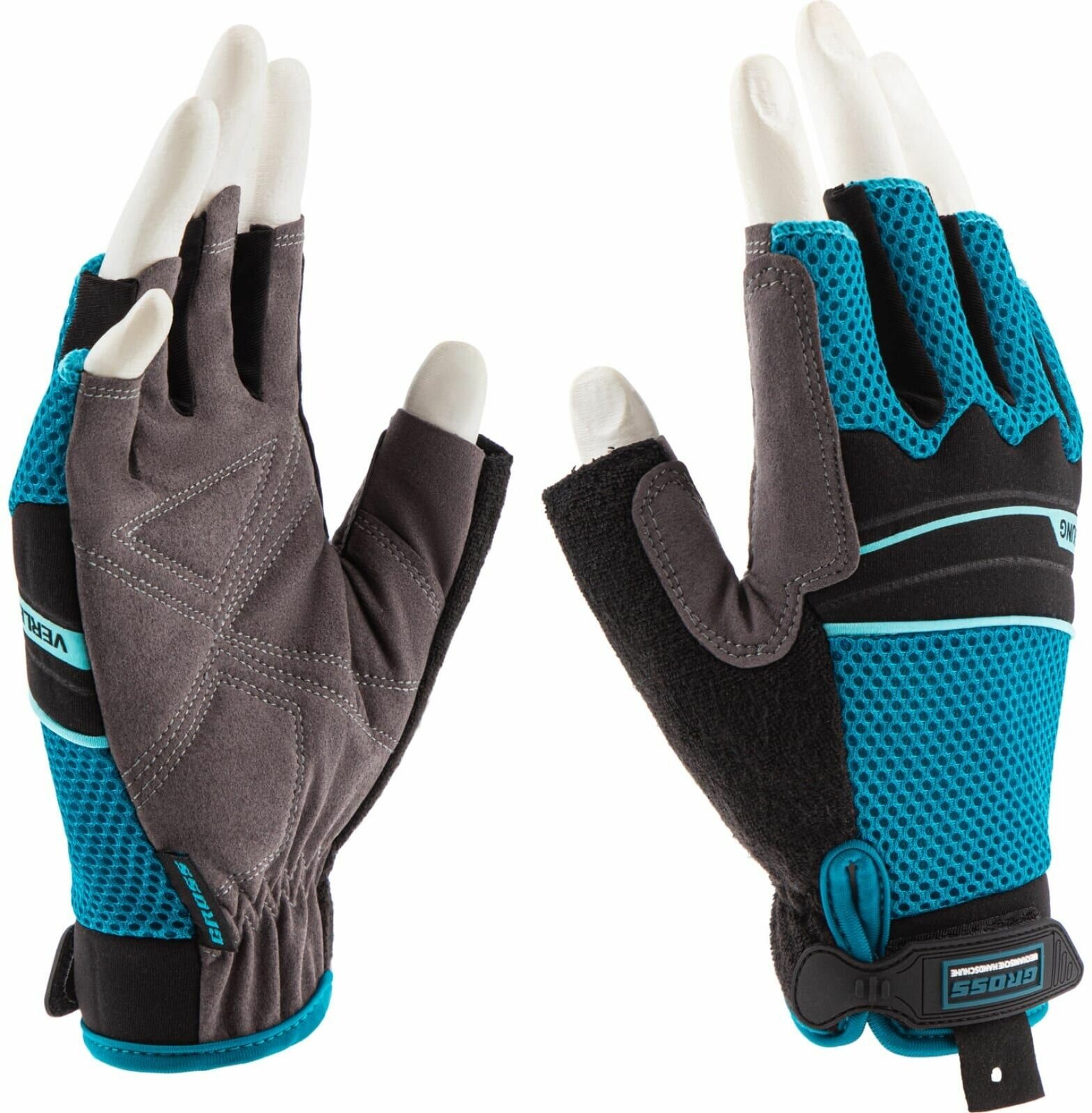 Перчатки комбинированные облегченные с открытыми пальцами (L) GROSS 90316