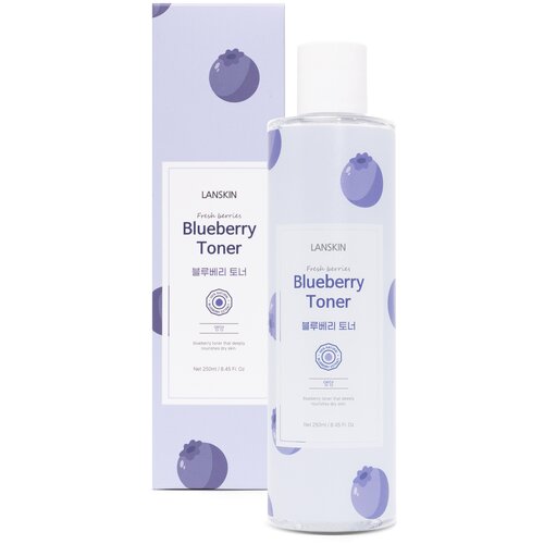Lanskin питательный тонер с голубикой, 250 мл, 12 шт.