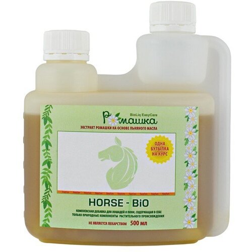 Эликсир ромашка Horse-Bio GastroPro на основе льняного масла для лошадей, 500 мл