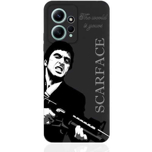 Чехол для смартфона Xiaomi Redmi Note 12 4G черный силиконовый Scarface Tony Montana/ Лицо со шрамом черный силиконовый чехол musthavecase для xiaomi 12 lite scarface tony montana лицо со шрамом для сяоми 12 лайт