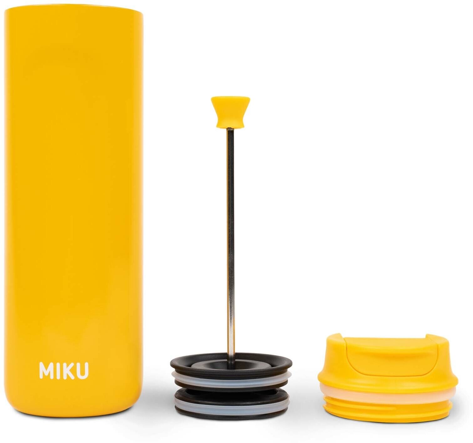Термокружка с френч-прессом MIKU 480 мл (Желтый) - фотография № 4