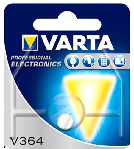 Батарейка для часов Varta V364 SR60 1.55V, 20mAh, 6.8x2.1mm, в блистере 1шт.