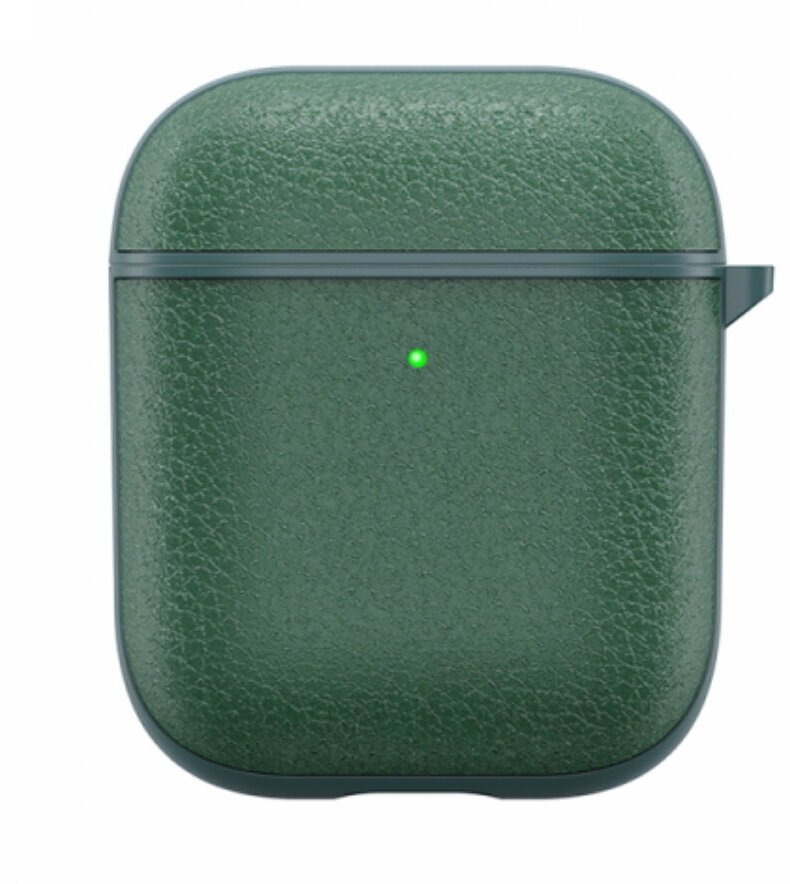 Чехол WiWU Calfskin Genuine Leather Case для Airpods Green