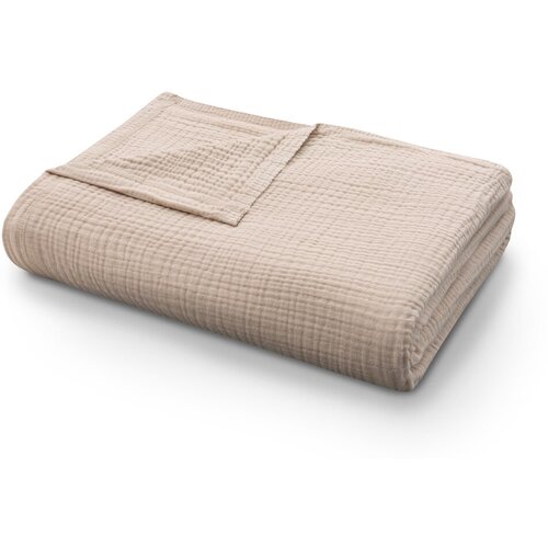 Плед-покрывало / одеяло муслиновое POMB, 200х230 см, 100% хлопок, бежевое