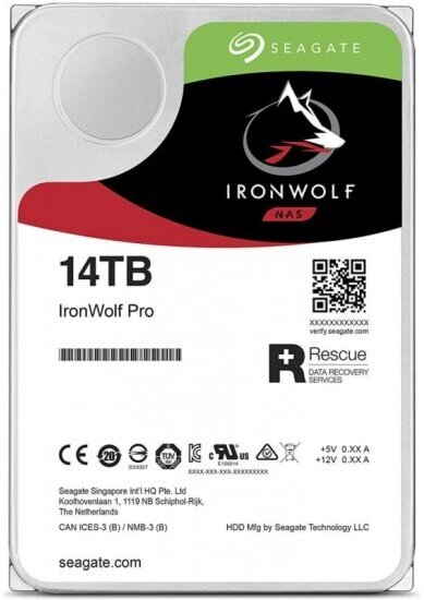 Жесткий диск 3.5" Seagate IronWolf Pro 14 ТБ, SATA III, 256 Mb, 7200 rpm (ST14000NE0008)